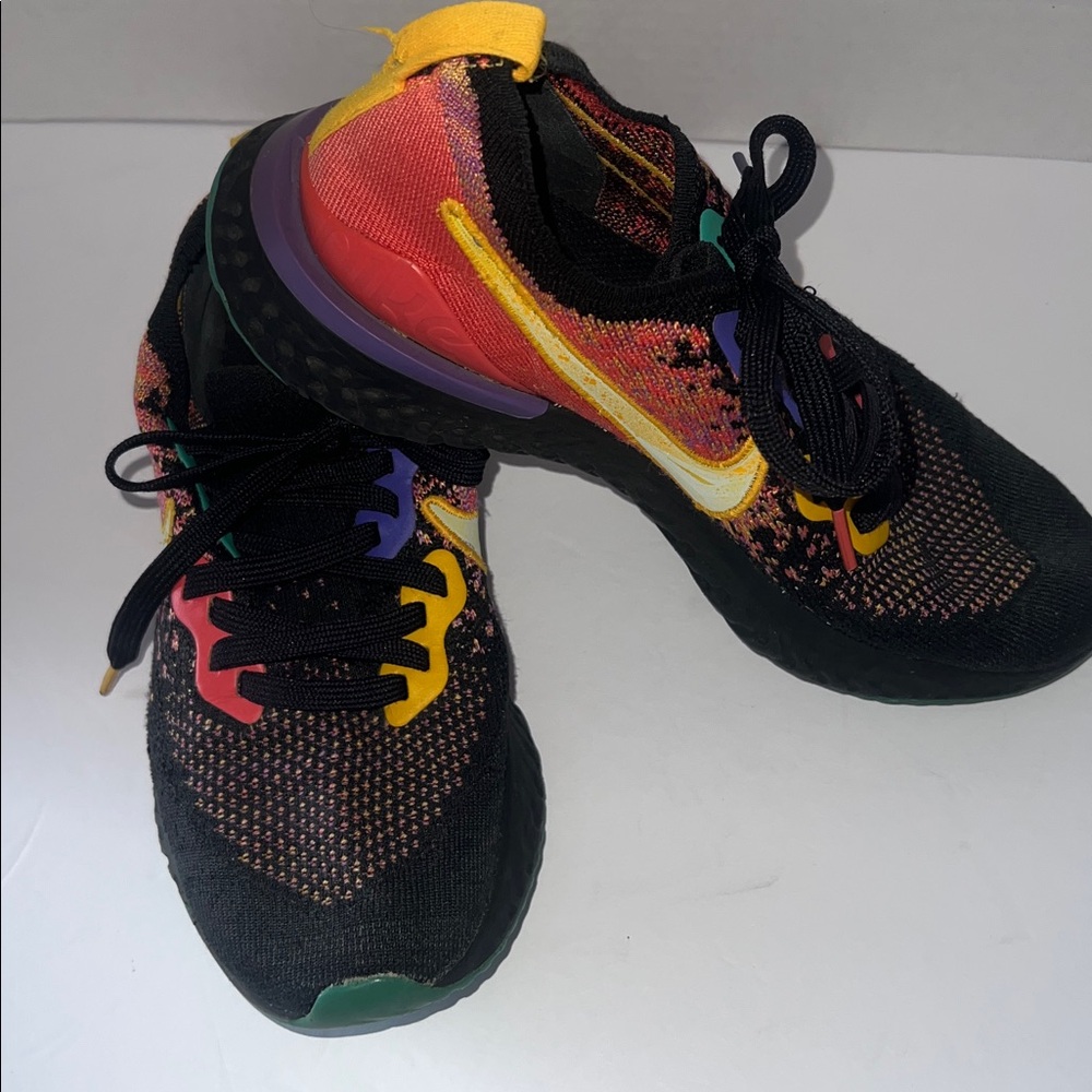 Nike React Black Knit Colorful Sneakers